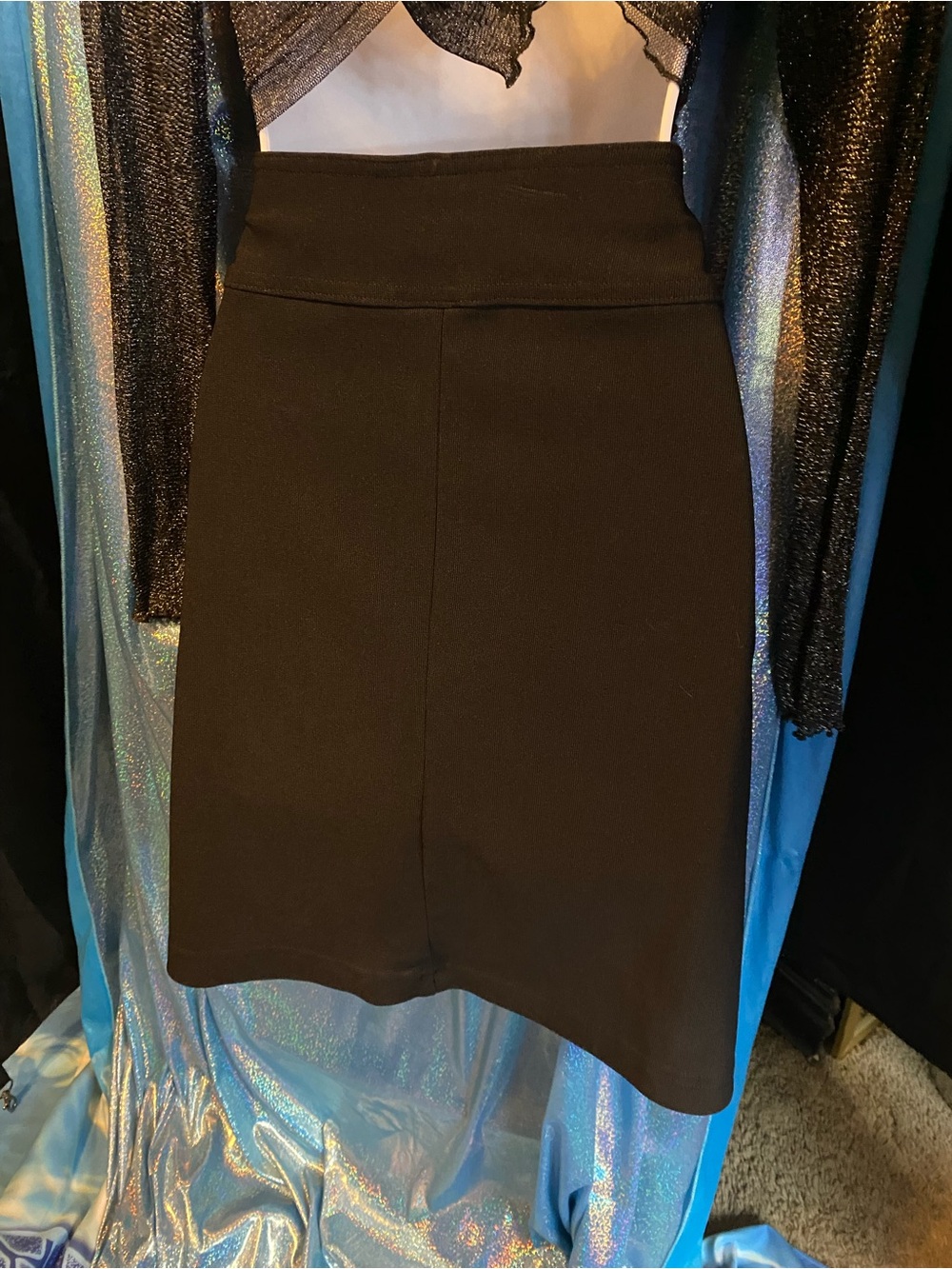 Women's Black A-Line Skirt with High stretch Waist
